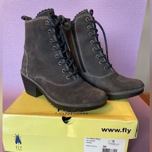 Fly London lace up bootie, size 7.5